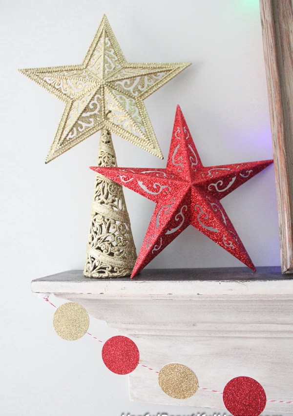 Dollar store christmas decor ideas - glittering stars