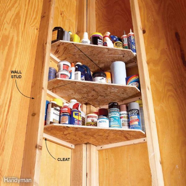 Utilize Corners to Organize Garage on a Budget