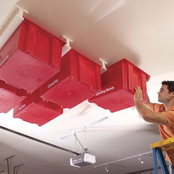 Ceiling Storage to Organize your Shed