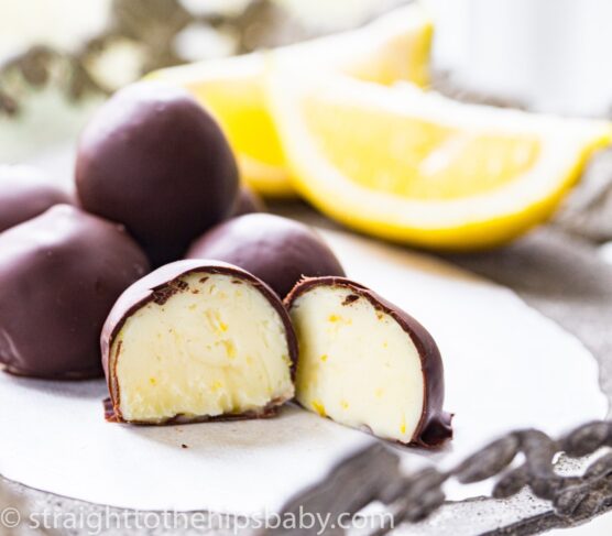 Lemon and white chocolate truffles 