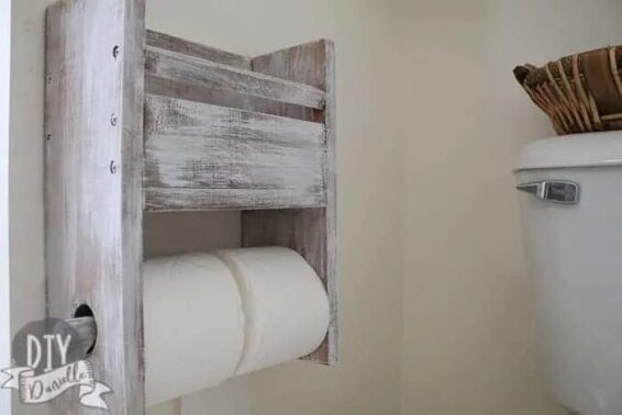 rustic storage for toilet paper