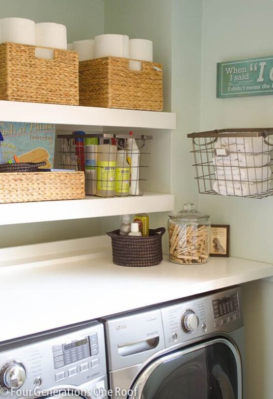 21 Brilliant Laundry Closet, Easy Diy Laundry Room Shelves Ideas
