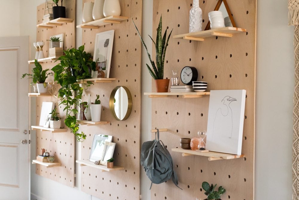 Peg Board Wall: 31 Best Shelving Ideas For More Storage
